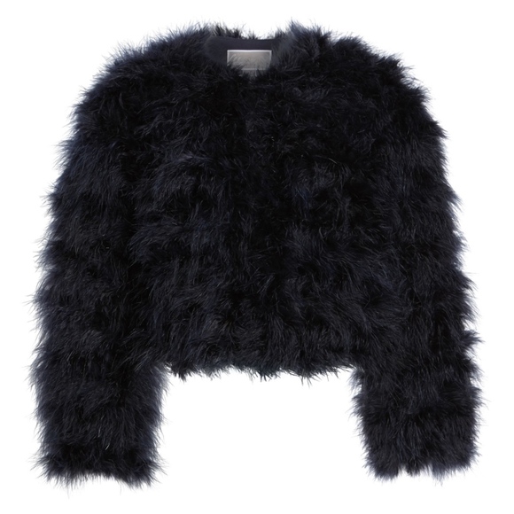 Chelsea28 Jackets & Blazers - Chelsea28 Crop Faux Fur Feather Jacket